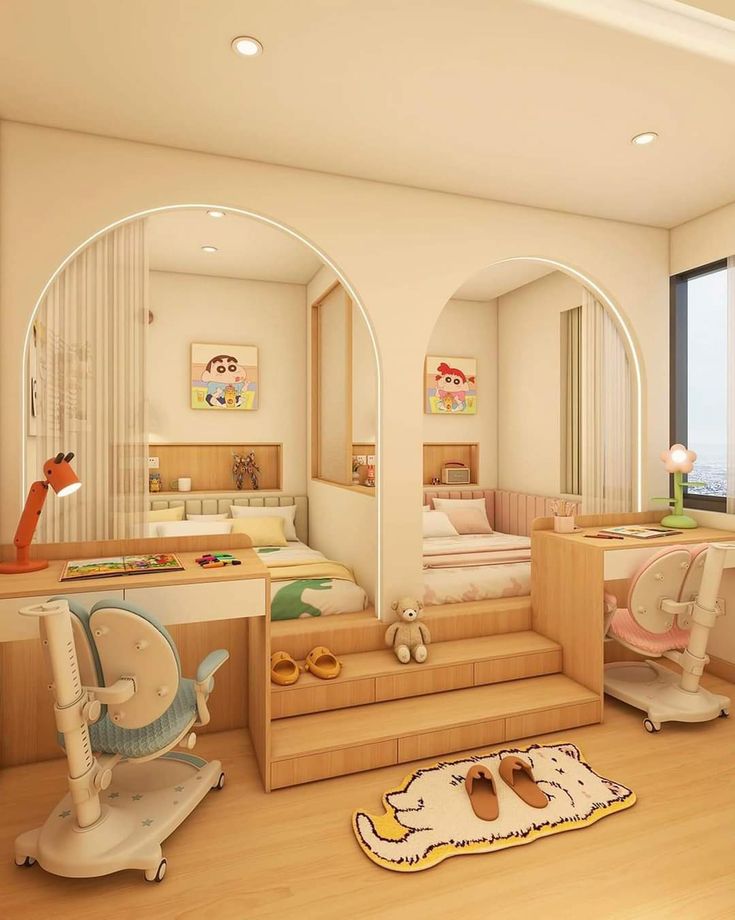 Thiet ke phong ngu cho be nam nu tai hue dep nhat - MDASTUDIO